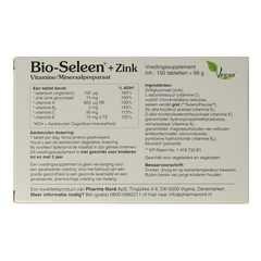 Pharma Nord Bio seleen & zink 150 Tabletten