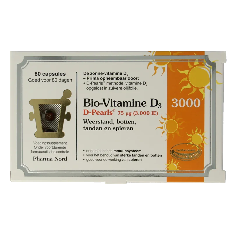 Pharma Nord Bio vitamine D3 75mcg 3000IE 80 Capsules