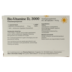 Pharma Nord Bio vitamine D3 75mcg 3000IE 80.00 Capsules