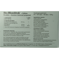 Pharma Nord Bio bloeddruk & kalium 120 caps + 60 tabletten 180.00 Stuks
