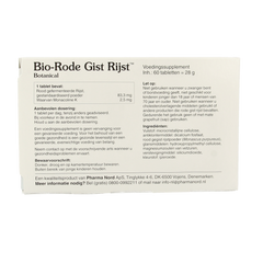 Pharma Nord Bio rode gist rijst 60.00 Tabletten