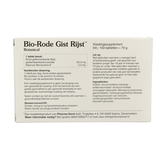 Pharma Nord Bio rode gist rijst 150.00 Tabletten
