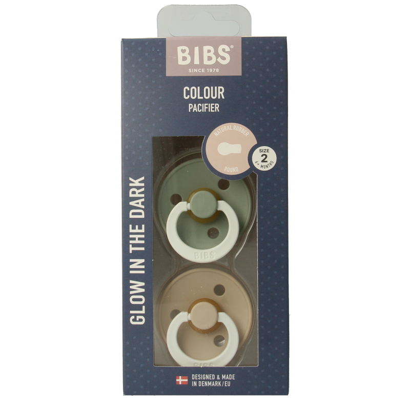 Bibs Fopspeen maat 2 sage vanilla night 2 Stuks