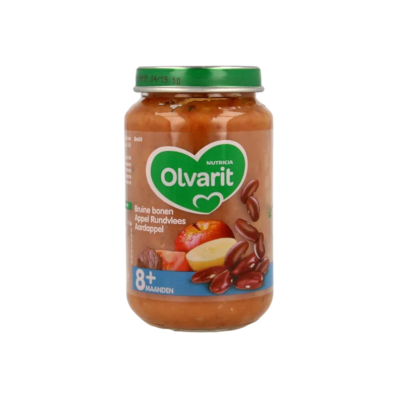Olvarit Bruine bonen appel rundvlees aardappel 8M00 200 Gram