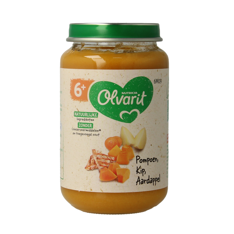 Olvarit Pompoen kip aardappel 6M09 200.00 Gram