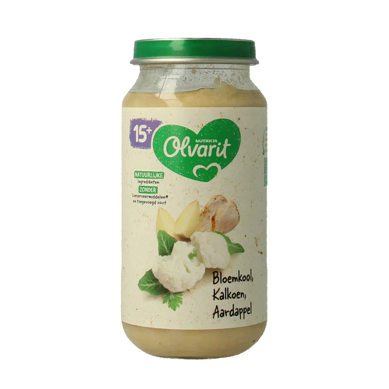 Olvarit Bloemkool kalkoen aardappels 15M08 250 Gram