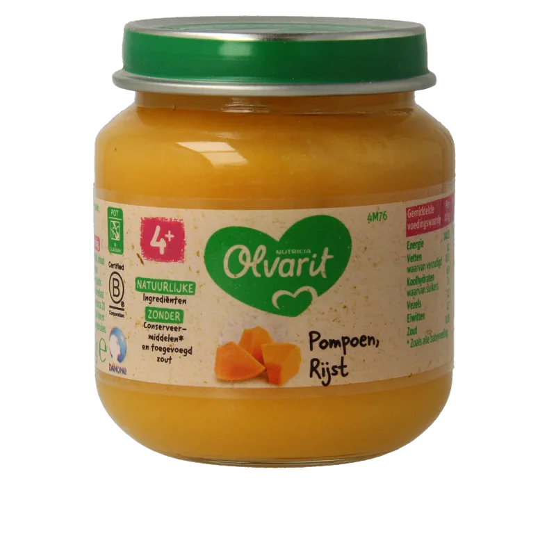 Olvarit Pompoen rijst 4M76 125 Gram
