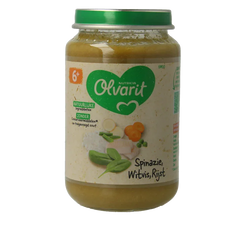 Olvarit Spinazie witvis rijst 6M10 200 Gram