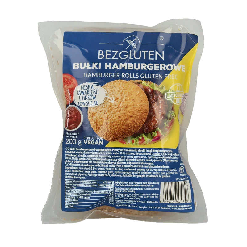 Bezgluten Hamburgerbroodjes glutenvrij 200 Gram