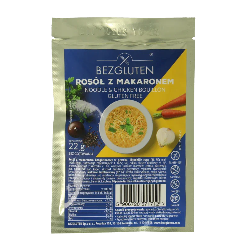 Bezgluten Kippensoep glutenvrij 22 Gram
