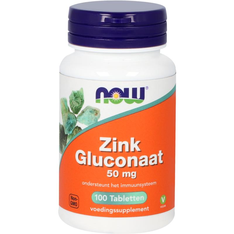 NOW Zink gluconaat 50mg 100.00 Tabletten