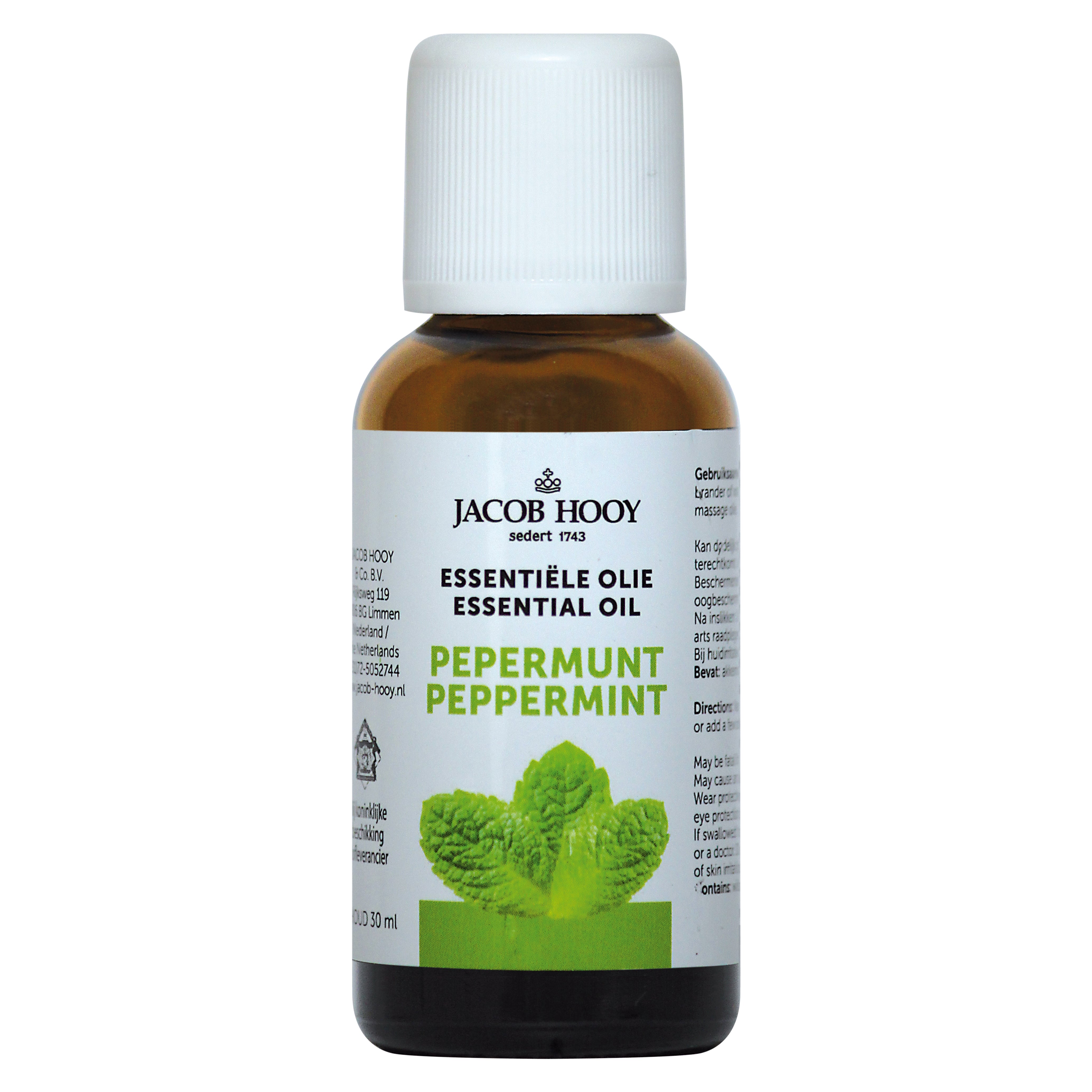 Jacob Hooy Pepermunt olie 30.00 Milliliter