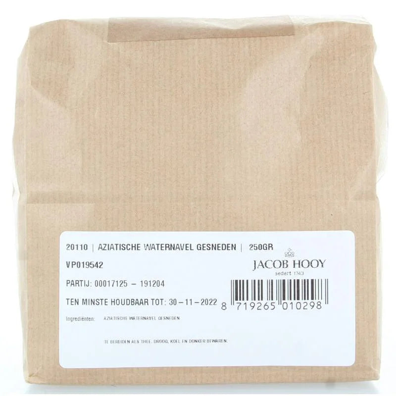 Jacob Hooy Aziatische waternavel gesneden 250 Gram