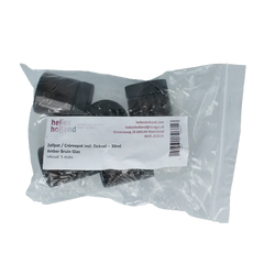 Helios Holland Zalfpot/cremepot incl deksel amber bruin glas 30ml 5 Stuks