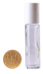 Helios Holland Rollerflesje helder glas 10ml incl witte dop 5 Stuks