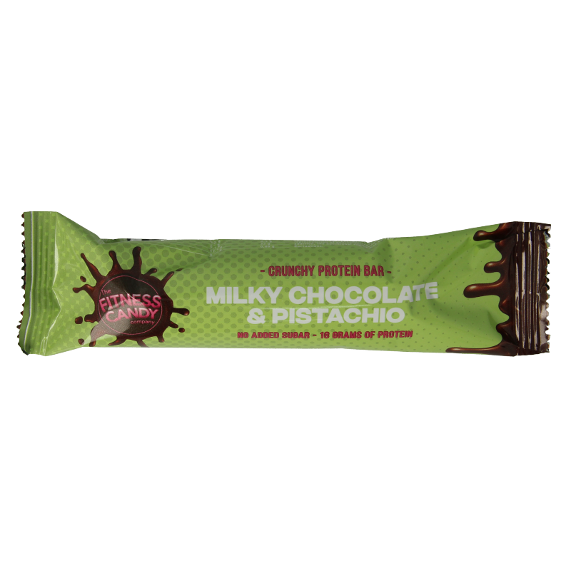 The fitness candy company Milky chocolate & pistachio 55 Gram