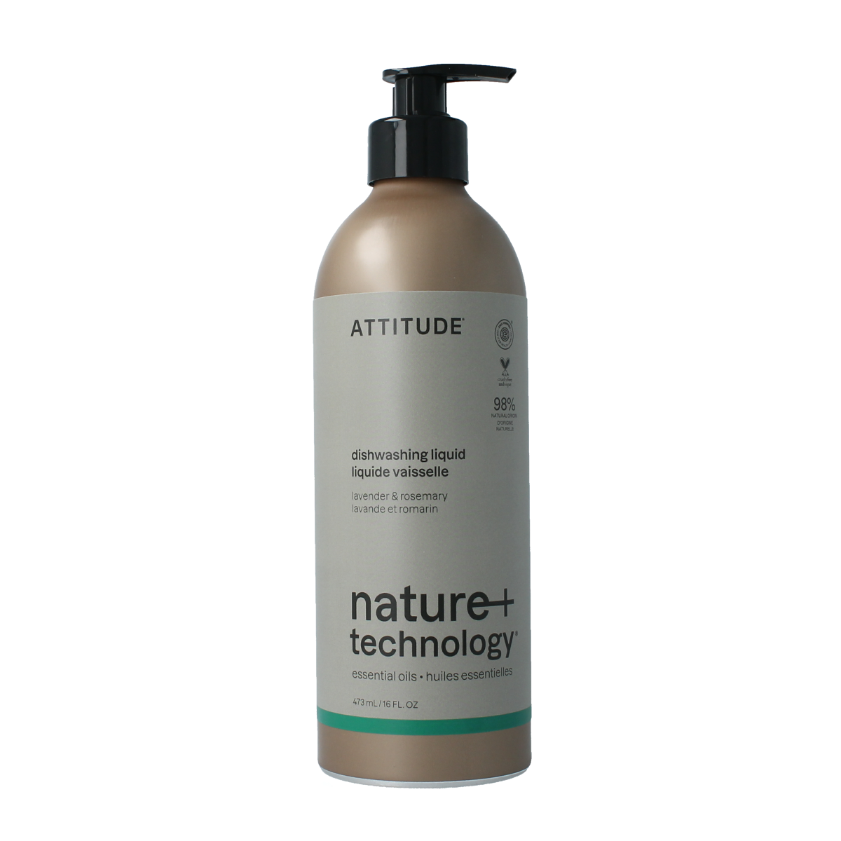 Attitude Afwasmiddel lavendel & rozemarijn 473.00 Milliliter