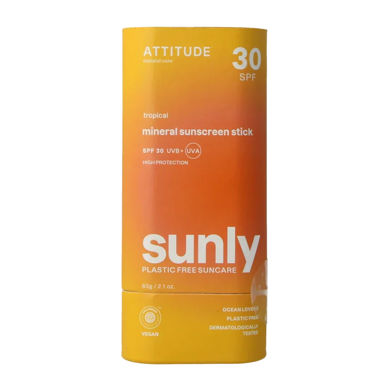 Attitude Sunly zonnebrandstick SPF30 tropisch 60 Gram