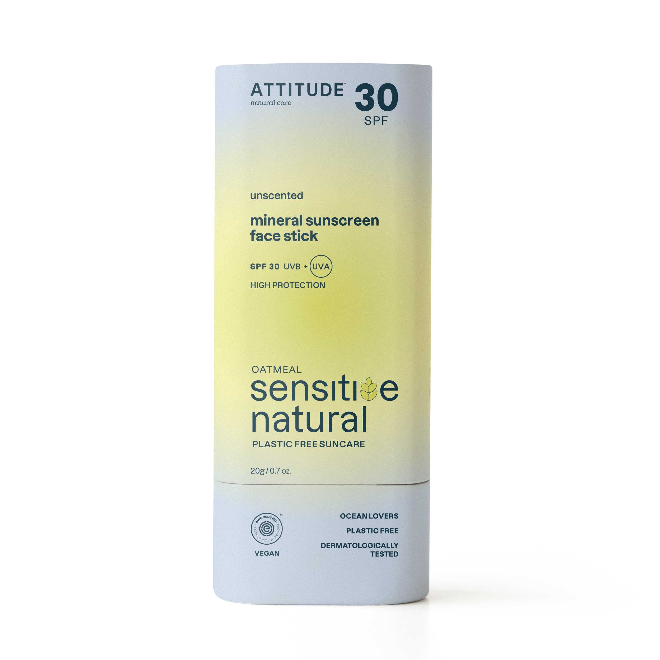 Attitude Sunly gezichtszonnebrandstick SPF30 gevoelige huid 20 Gram