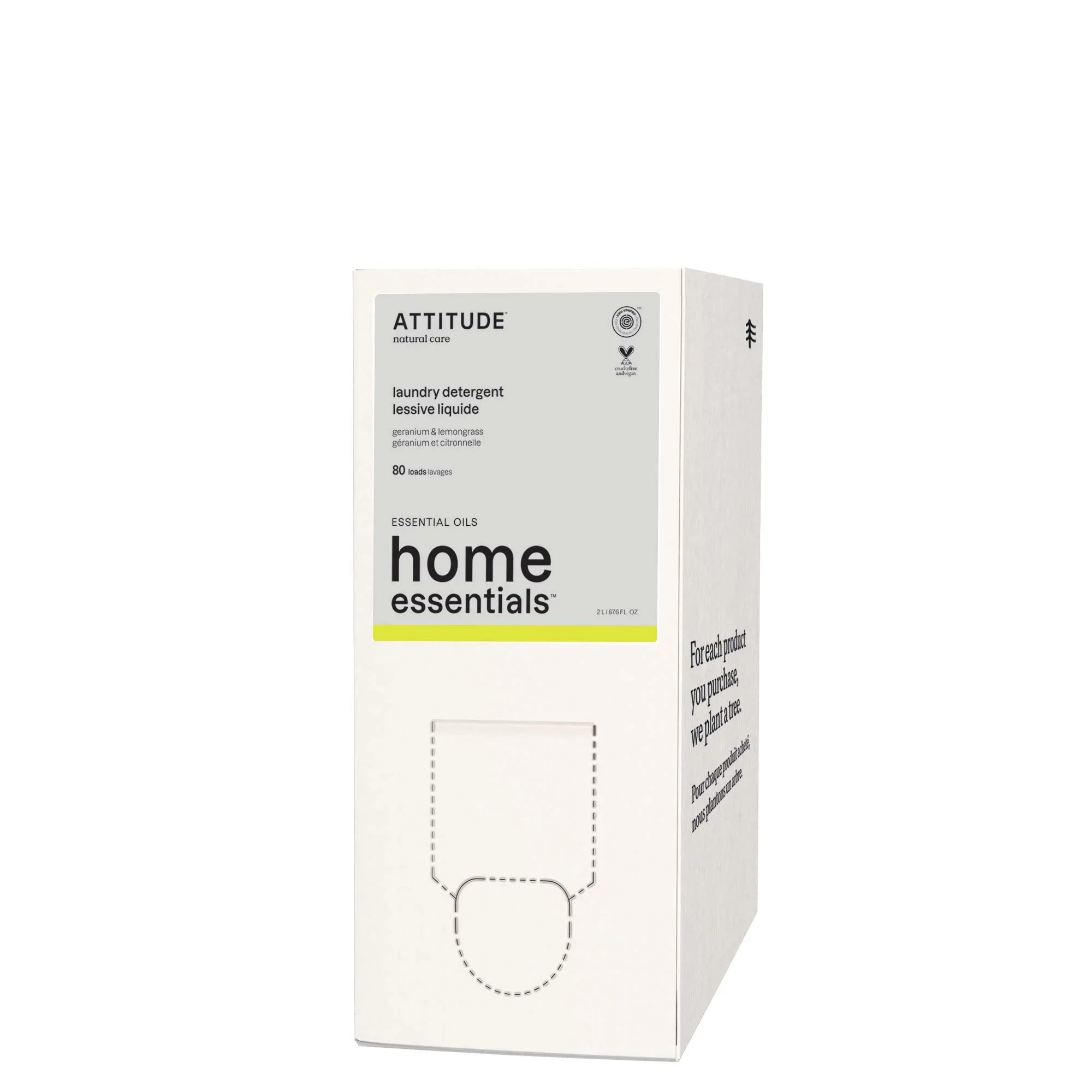 Attitude Wasmiddel geranium & citroengras refill 2 Liter