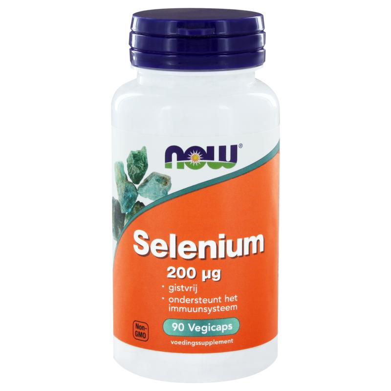 NOW Selenium gistvrij 200mcg 90 Vegetarische capsules