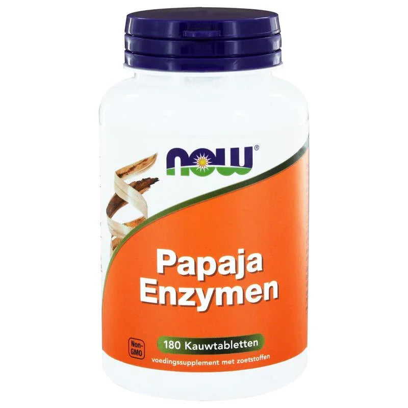 NOW Papaya enzymen kauwtabletten 180.00 Kauwtabletten