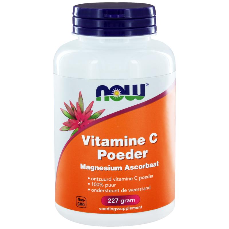 NOW Vitamine C poeder magnesium ascorbaat 227.00 Gram
