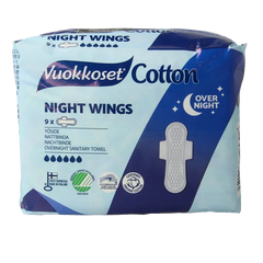 Vuokkoset Maandverband nacht wings organisch katoen 9 Stuks