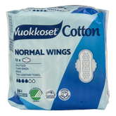 Vuokkoset Maandverband normaal wings organisch katoen 12.00 Stuks