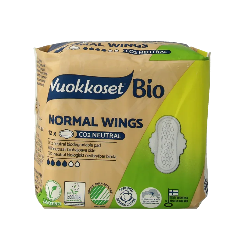 Vuokkoset Bio Maandverband normal wings 12 Stuks