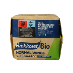 Vuokkoset Bio Maandverband normal wings 12 Stuks