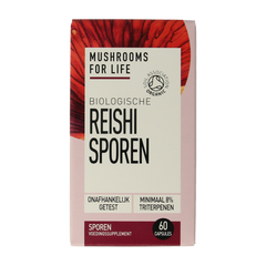 Mushrooms for Life Reishi spore paddenstoel bio 60.00 Capsules
