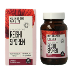 Mushrooms for Life Reishi spore paddenstoel bio 60 Capsules