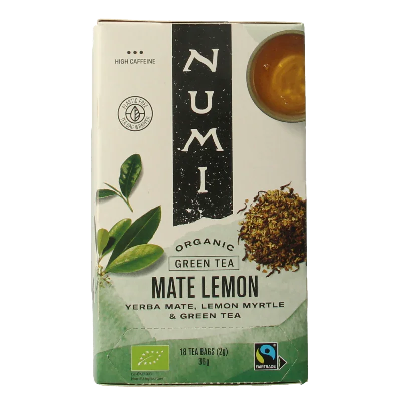 Numi Green tea mate lemon bio 18 Zakjes
