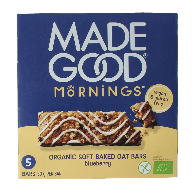 MadeGood Mornings bar blueberry bio 5 Stuks