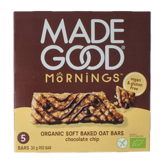 MadeGood Mornings bar choco chip bio 5 Stuks