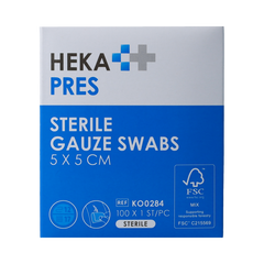 Hekapres Hydrofiel gaaskompres 5 x 5 steriel 100.00 Stuks