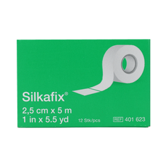 Silkafix Hechtpleister 5m x 2.5cm latexvrij 12.00 Stuks