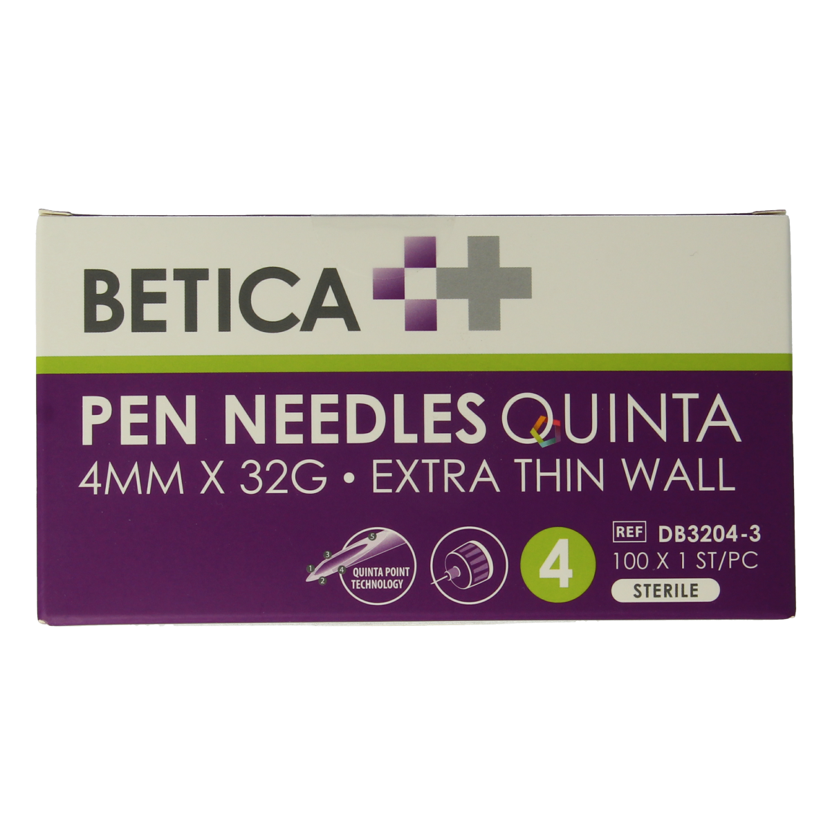 Betica Pennaalden Quinta steriel 4mmx32g 100.00 Stuks