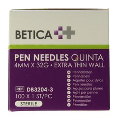 Betica Pennaalden Quinta steriel 4mmx32g 100.00 Stuks