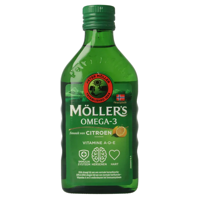 Mollers Omega-3 levertraan citroen 250 Milliliter