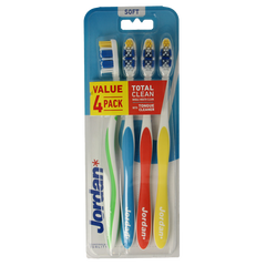 Jordan Tandenborstel totalclean soft 4 Stuks