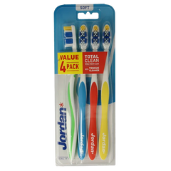 Jordan Tandenborstel totalclean soft 4 Stuks