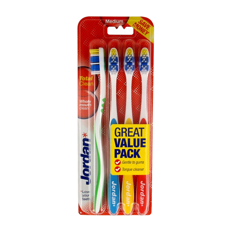 Jordan Tandenborstel totalclean medium 4 Stuks