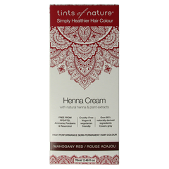 Tints Of Nature Henna cream mahogany red semi permanent 70.00 Milliliter