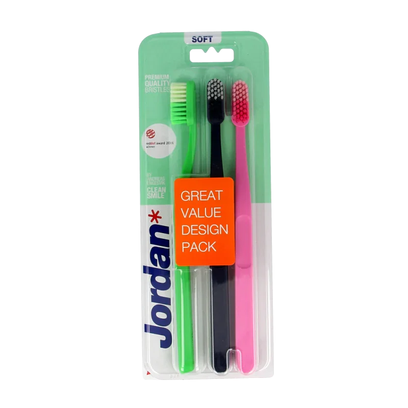 Jordan Tandenborstel clean smile soft 3 Stuks