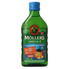 Mollers Omega-3 levertraan tutti frutti 250 Milliliter