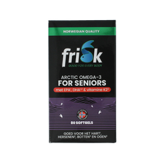 Frisk Omega 3 senioren – visolie met K2, A & D3 80 Softgels