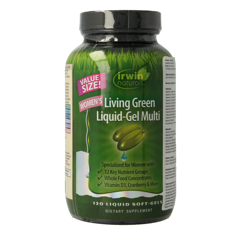 Irwin Naturals Living green liquid gel multi for women 120 Softgels