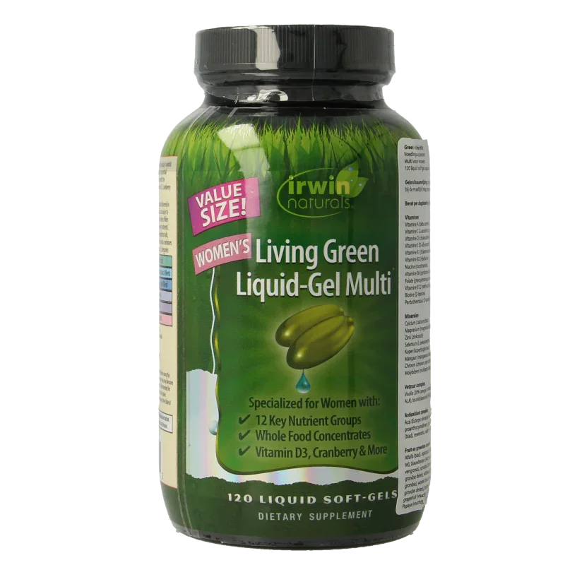 Irwin Naturals Living green liquid gel multi for women 120 Softgels